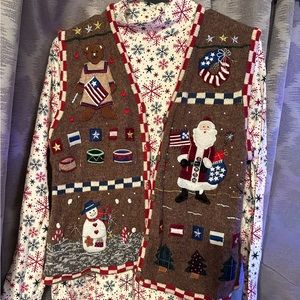 Ugly Sweater vest sz L with turtleneck sz XL